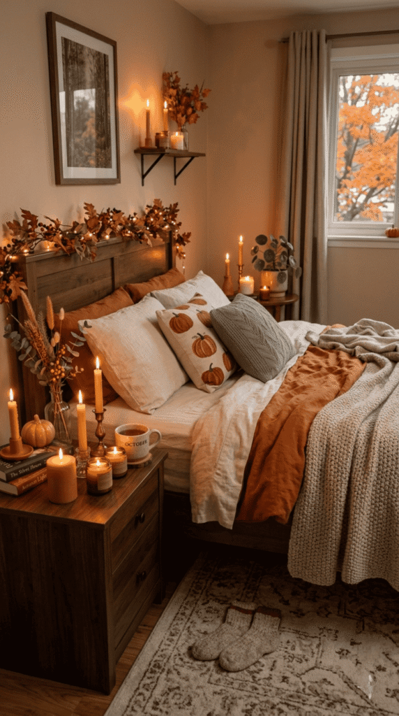     Bedroom With Candles for Warmth and Calm