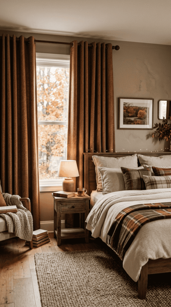 Bedroom With Heavier Curtains for Fall