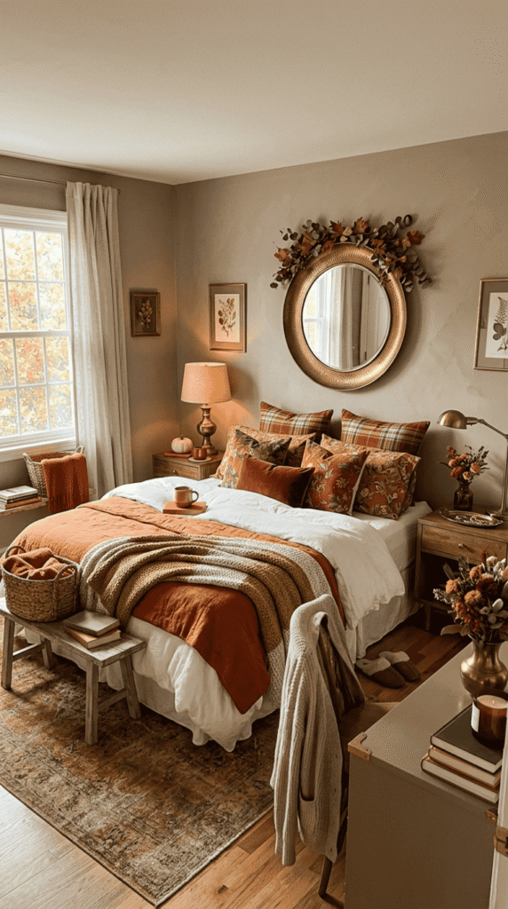   Bedroom With Warm Metallic Details