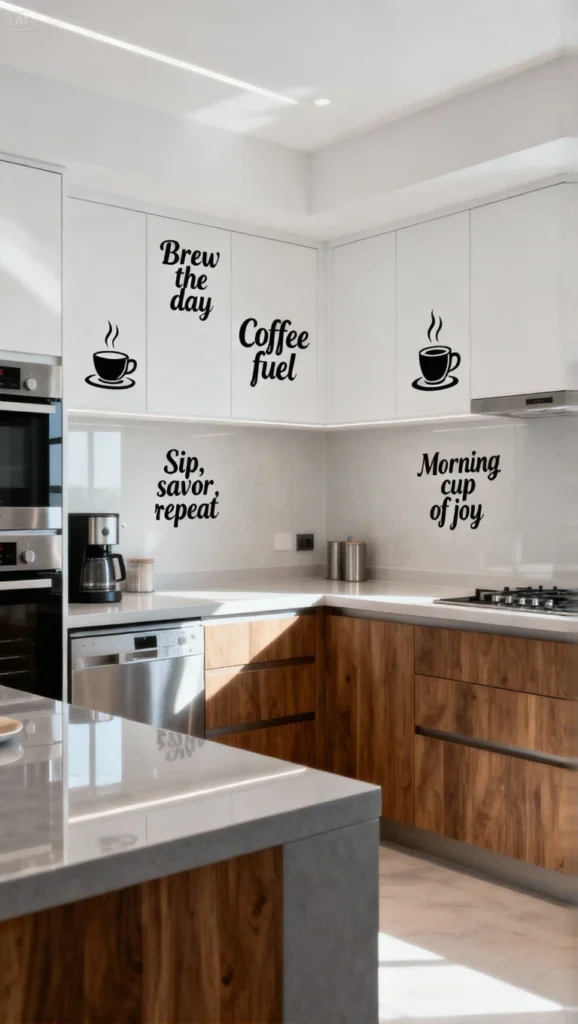 Coffee themed kitchen stickers