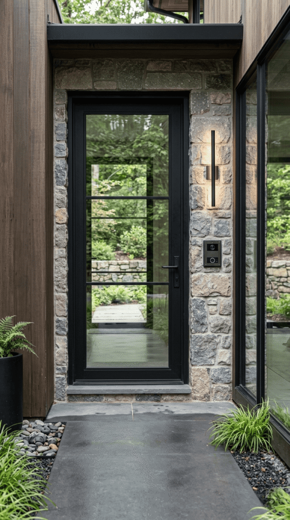 Entry with  Black Framed Glass Entry Door