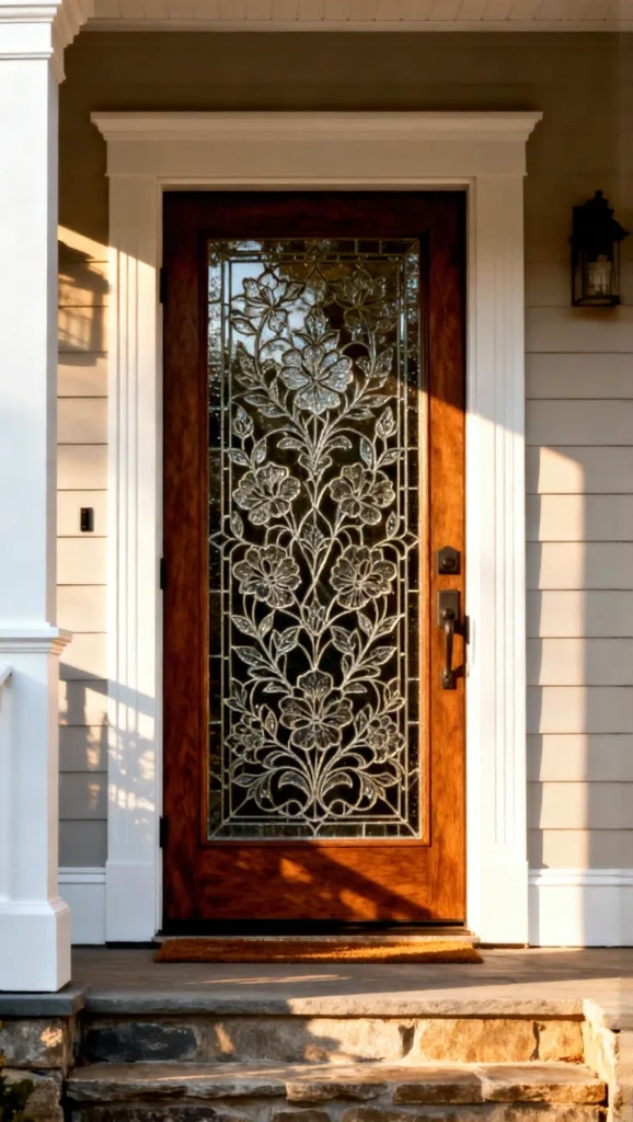 Etched Glass Entry Door
