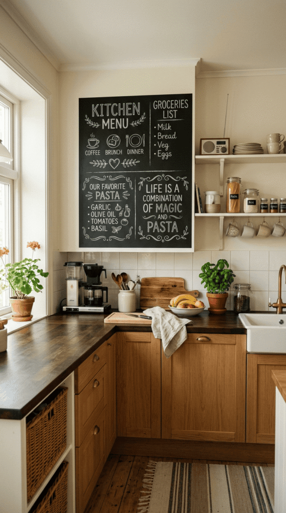  Kitchen with beautiful Chalkboard style stickers 