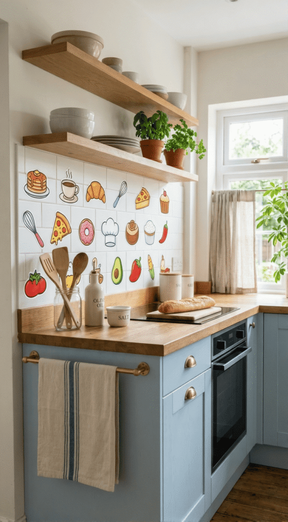   Kitchen with beautiful Food icon kitchen stickers 