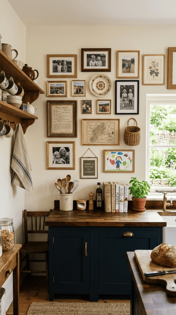    Kitchen with beautiful Gallery Wall with Personal Touches 