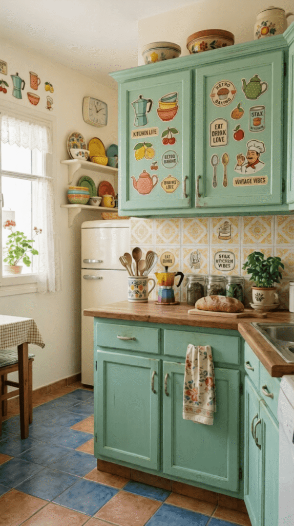    Kitchen with beautiful Retro kitchen stickers