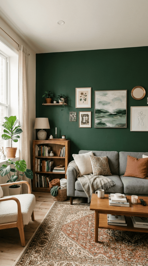 Living Room With Accent Wall with Paint