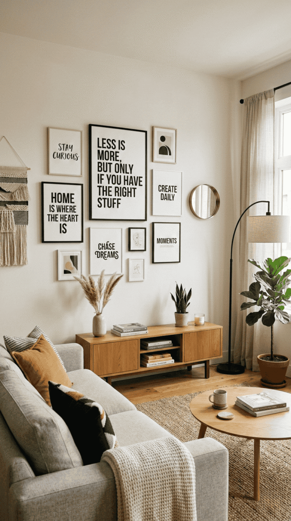 Living Room With Typography Art