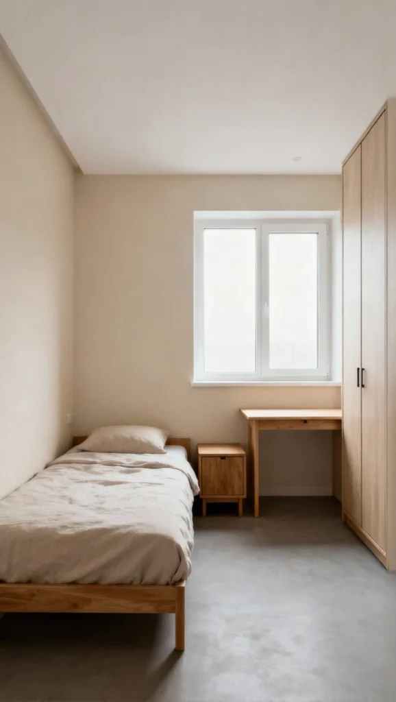 Small Bedroom Use Light and Neutral Colors