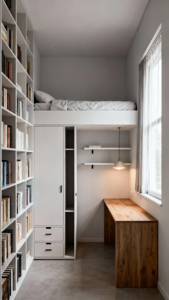 Small Bedroom With Maximize Vertical Space