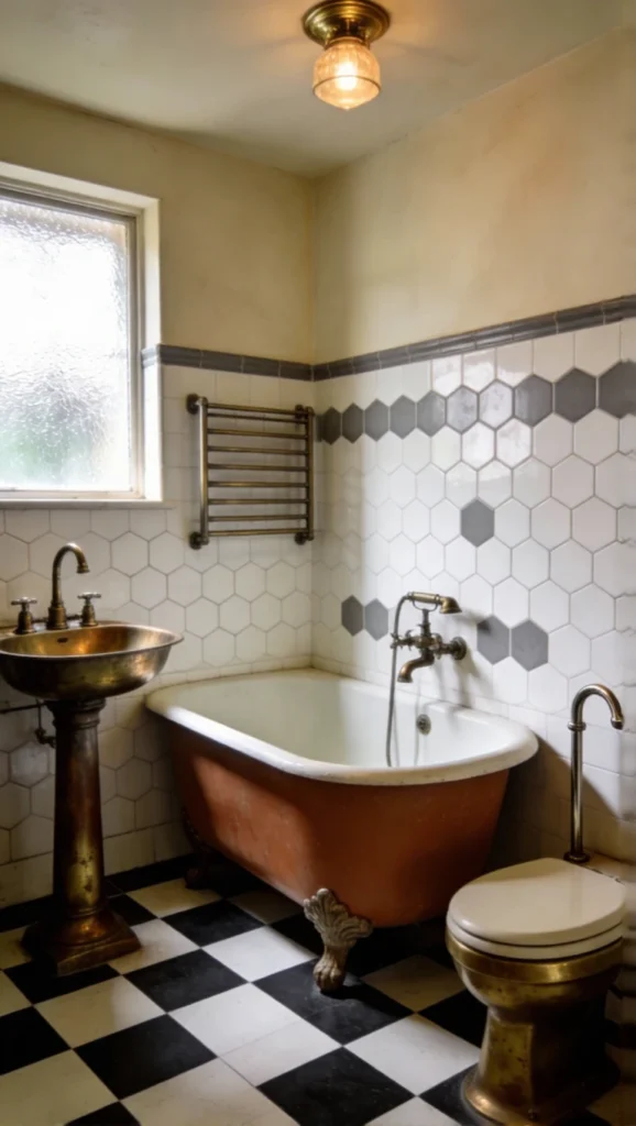 Western Bathroom Vintage Metal Fixtures