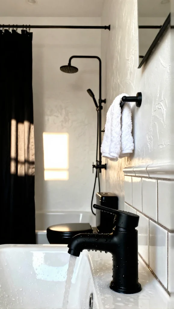 White Walls with Black Fixtures