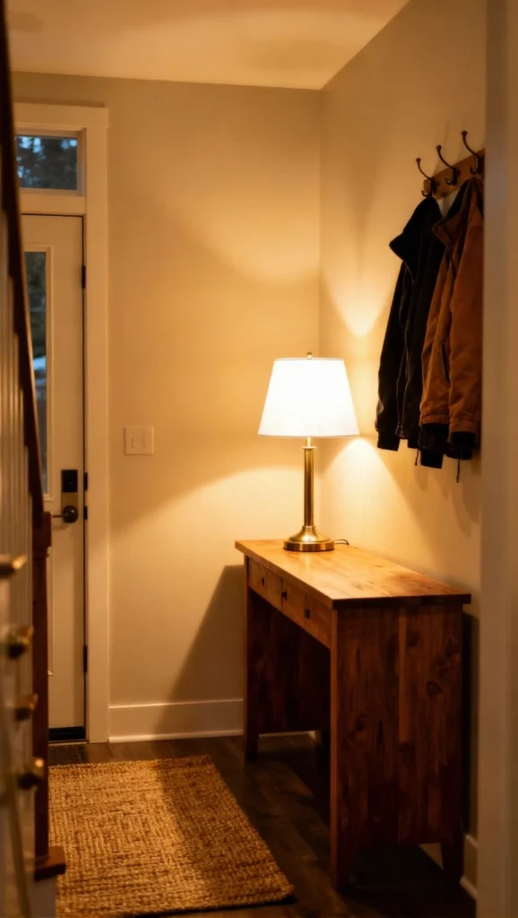 entry Use a Table Lamp for Soft Lighting