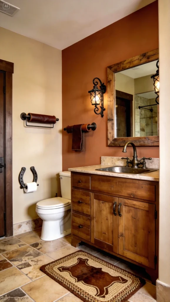 western bathroom with Cowboy and Ranch Inspired Accessories