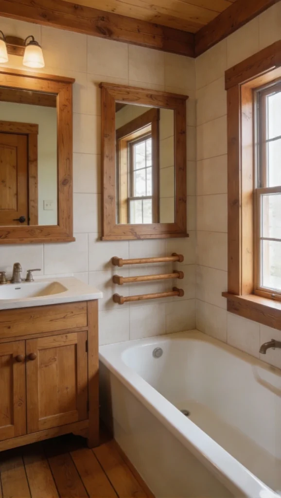 western bathroom with Wooden Mirrors and Frames