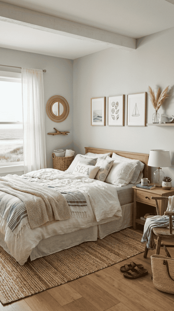  Bedroom  With Simple Coastal Wall Art