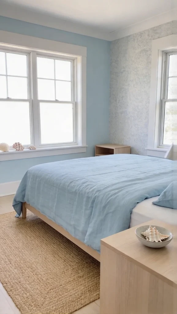  Bedroom  with Minimal Seashell Accents