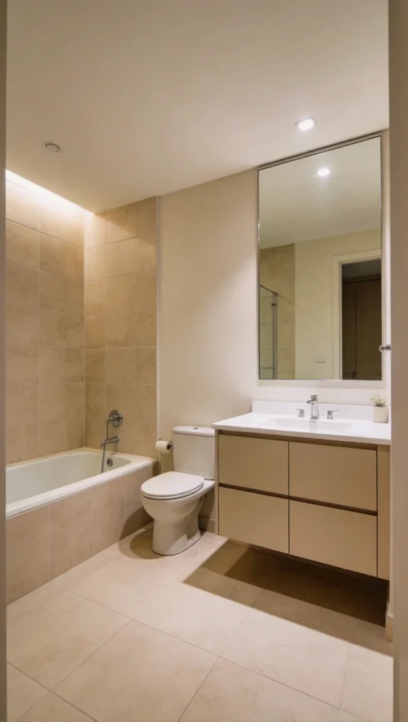 Beige Tiles Bathroom