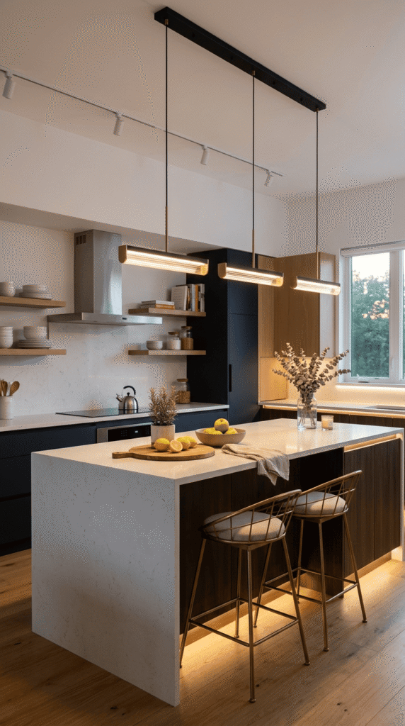 Kitchen Island with Lighting That Enhances the Island