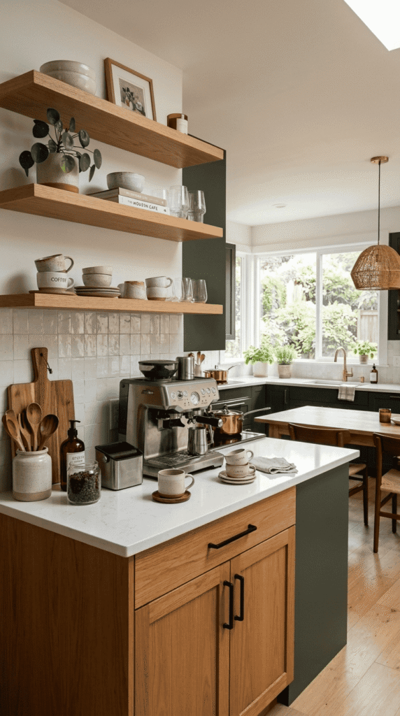Kitchen With Coffee station , Counter Decor