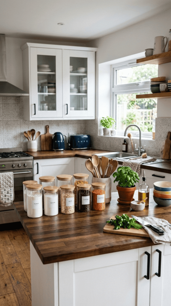 Kitchen With Matching containers , Counter Decor