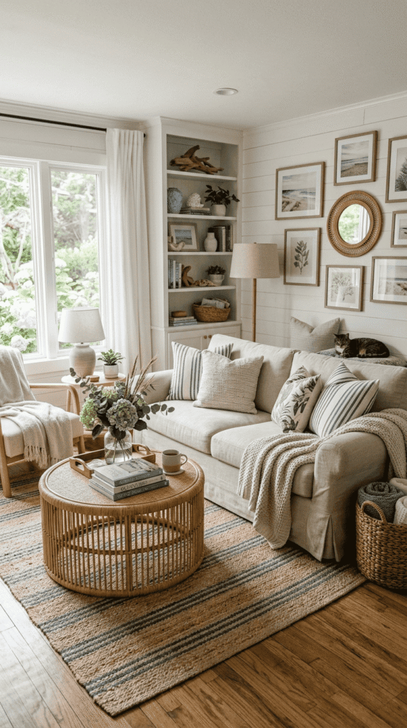 Modern Living Room With Coastal style , Cottage Decor
