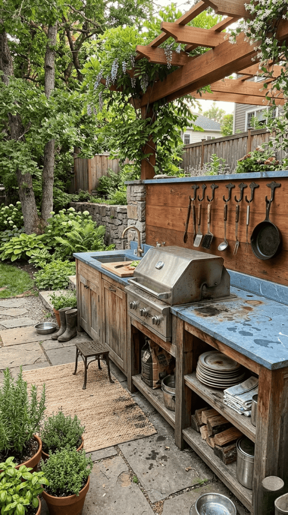  Outdoor Kitchen with tool hooks