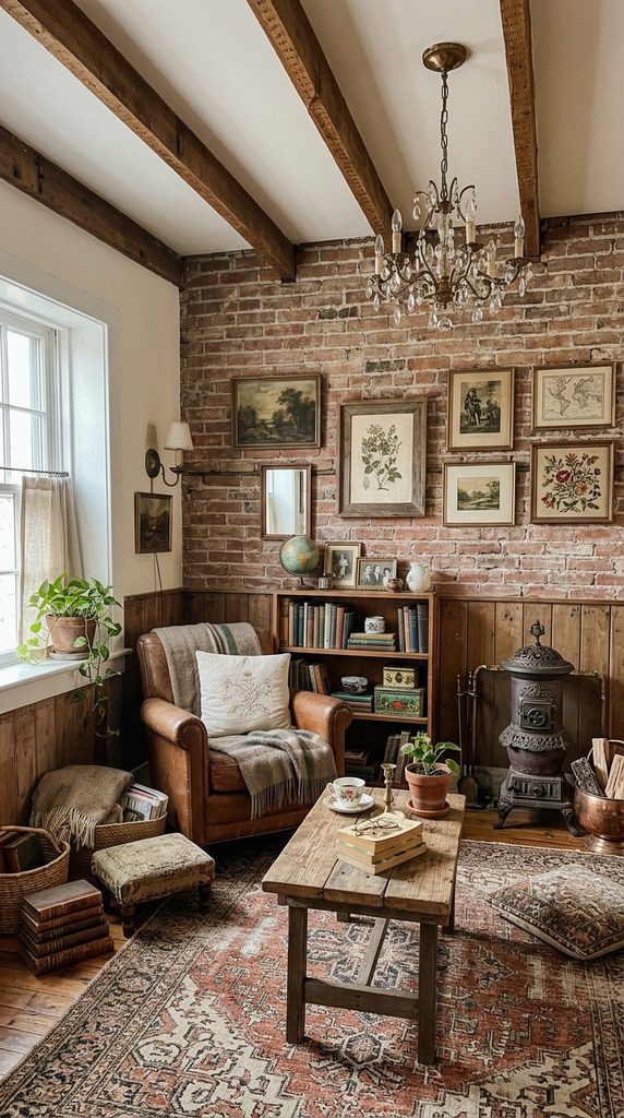 Rustic living room with Vintage Finds