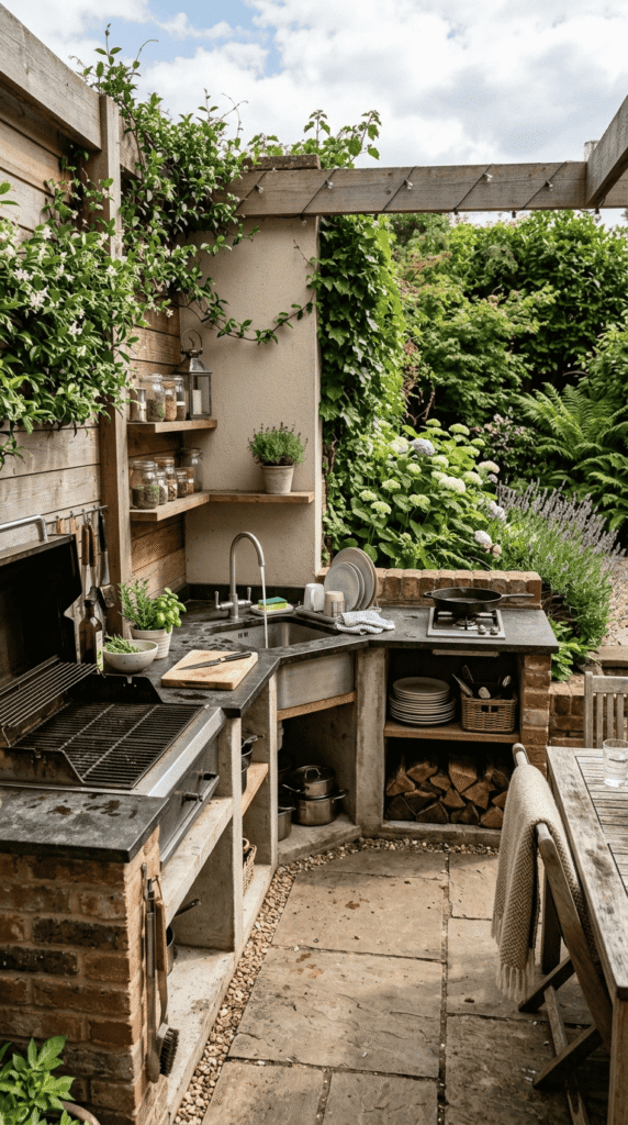 backyard Outdoor with corner kitchen