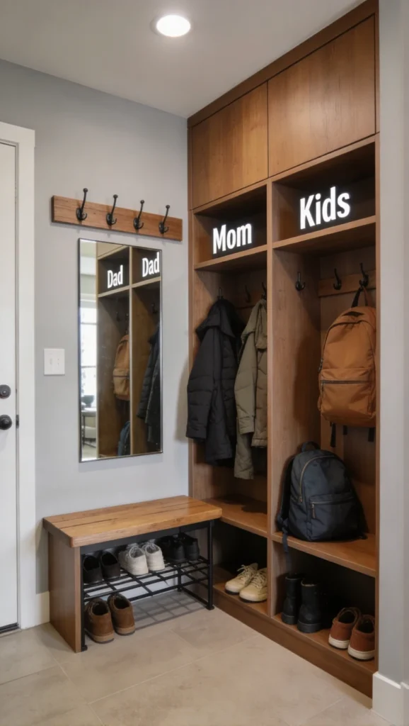 entryway mudroom with Individual Cubbies