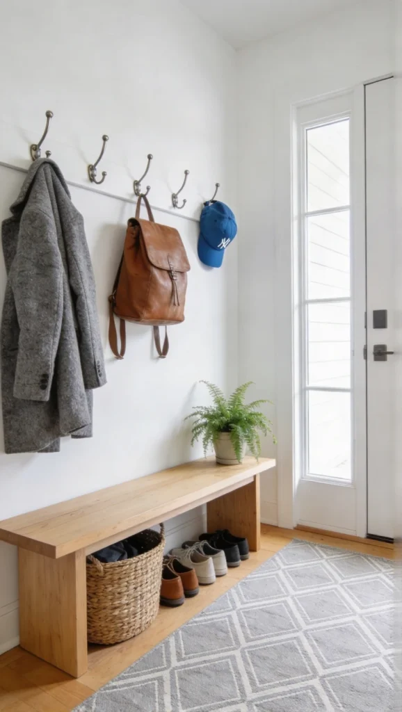 entryway mudroom with Wall Hooks