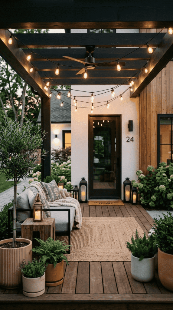  Porch With Hang String Lights 
