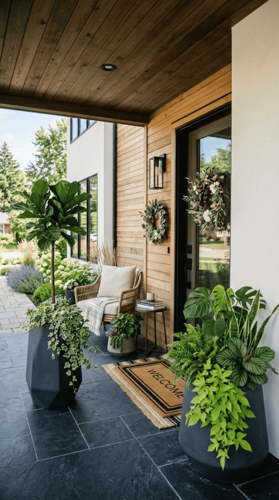 Porch with Beautiful Planters