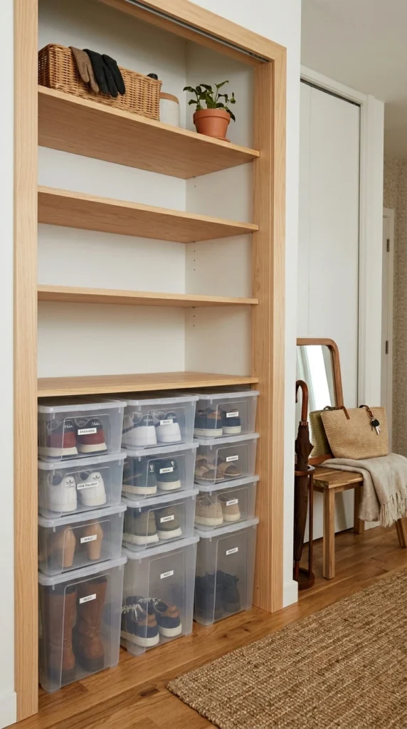 Clear Shoe Organizer Bins