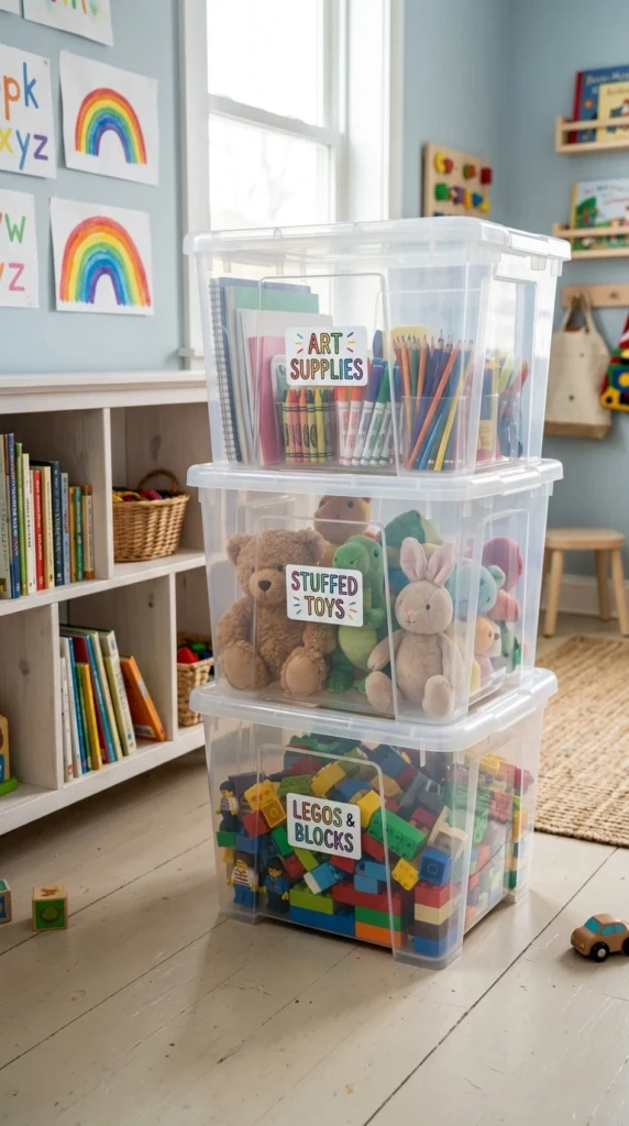 Transparent Plastic Bins