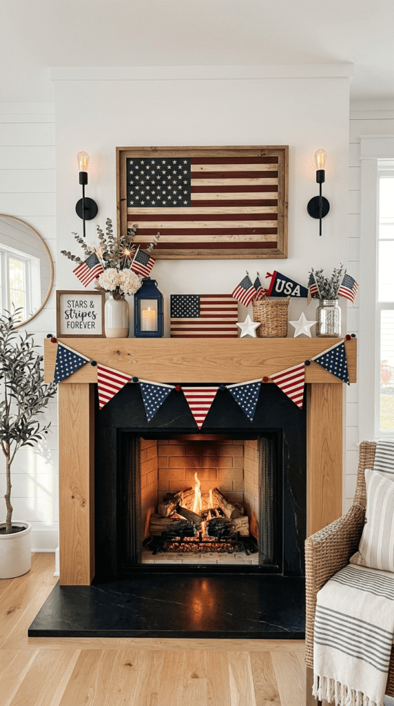 4th of July Mantel Decor