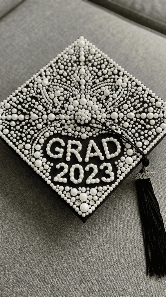 Graduation Cap ,Beaded or Pearl Design