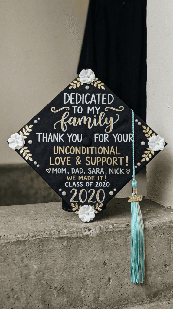 Graduation Cap , Thank You Dedication