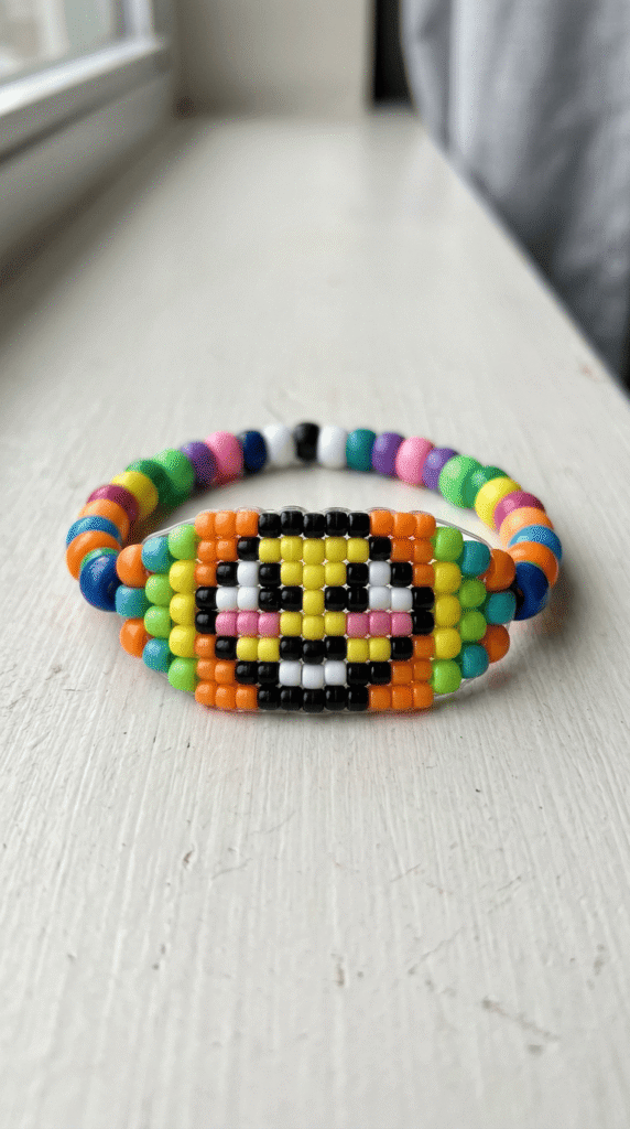Kandi Idea , Pixel Art Face Bracelet