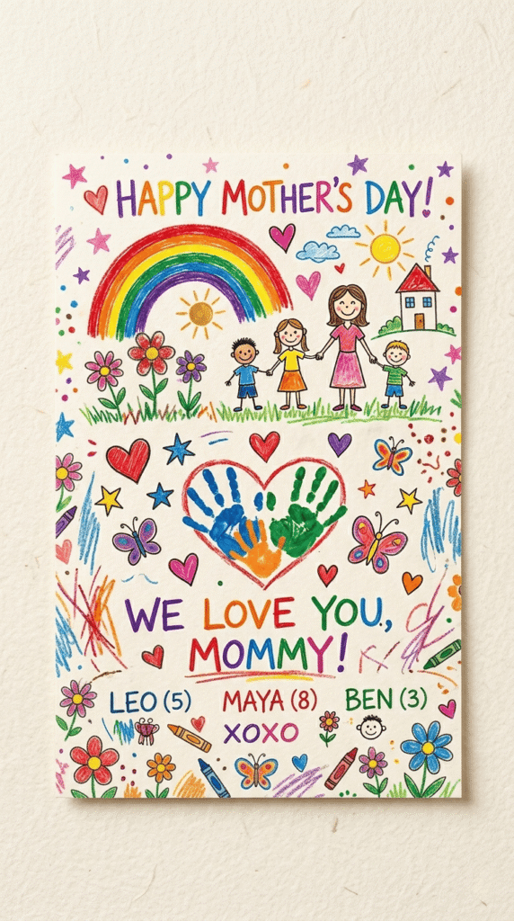 Mother’s Day Card , Collaborative Kids' Artwork
