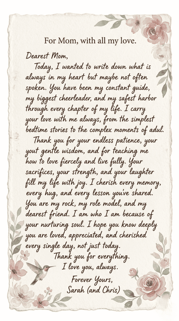Mother’s Day Card , The Long-Form Letter 