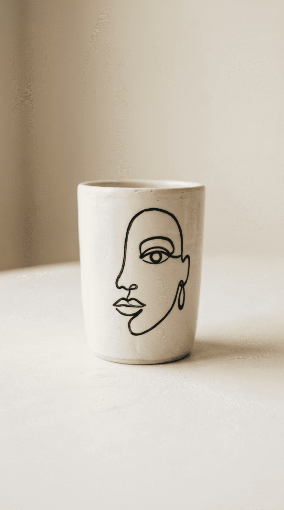 Pottery Painting , Minimalist Line Art