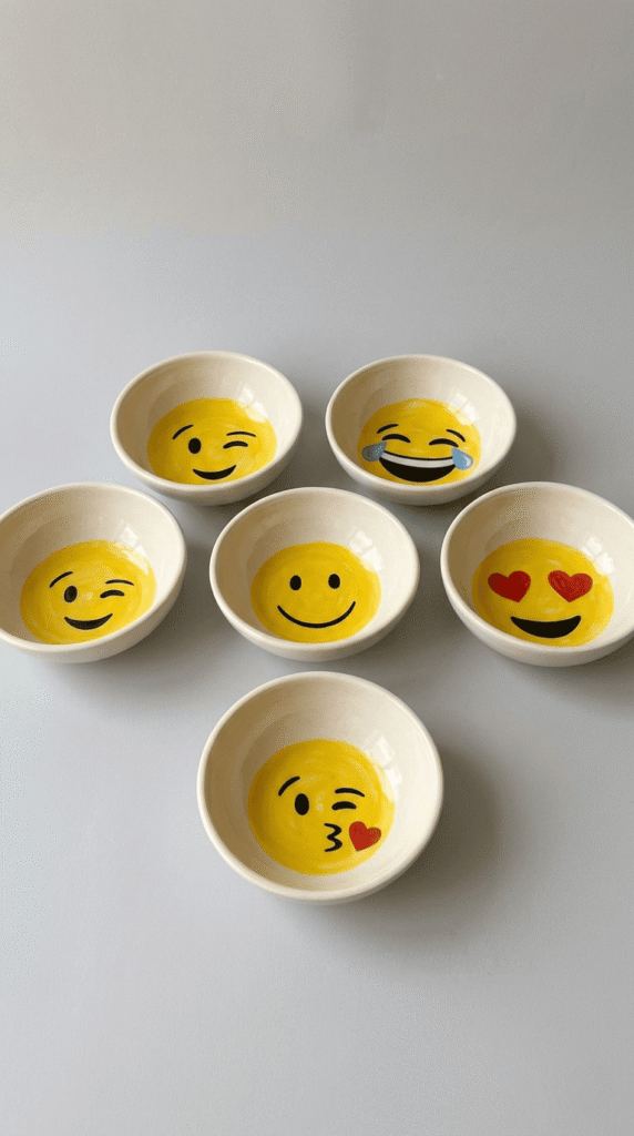 Pottery Painting , Smiley Faces and Emoji Bowls