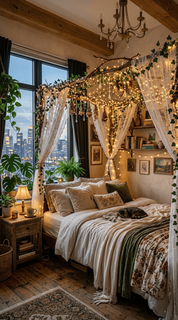 Whimsical Apartment ,  The Enchanted Canopy Bed