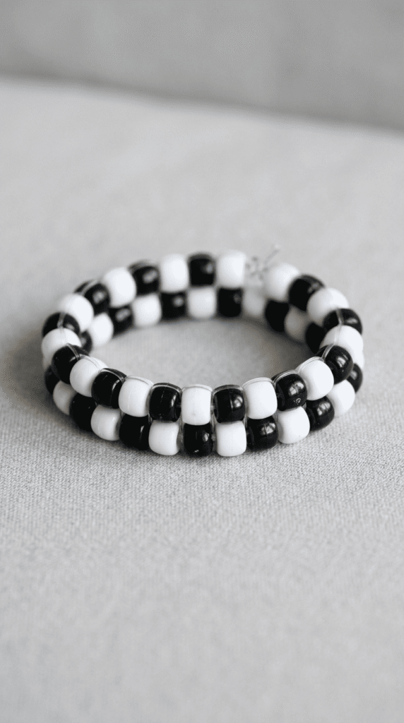 checkered kandi bracelet