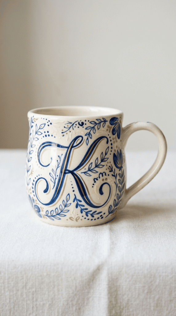 diy Pottery Painting , Name or Initial Lettering