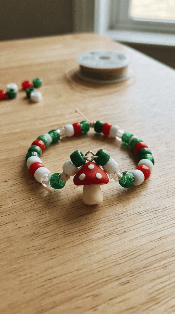 kandi Mushroom Charm Bracelet
