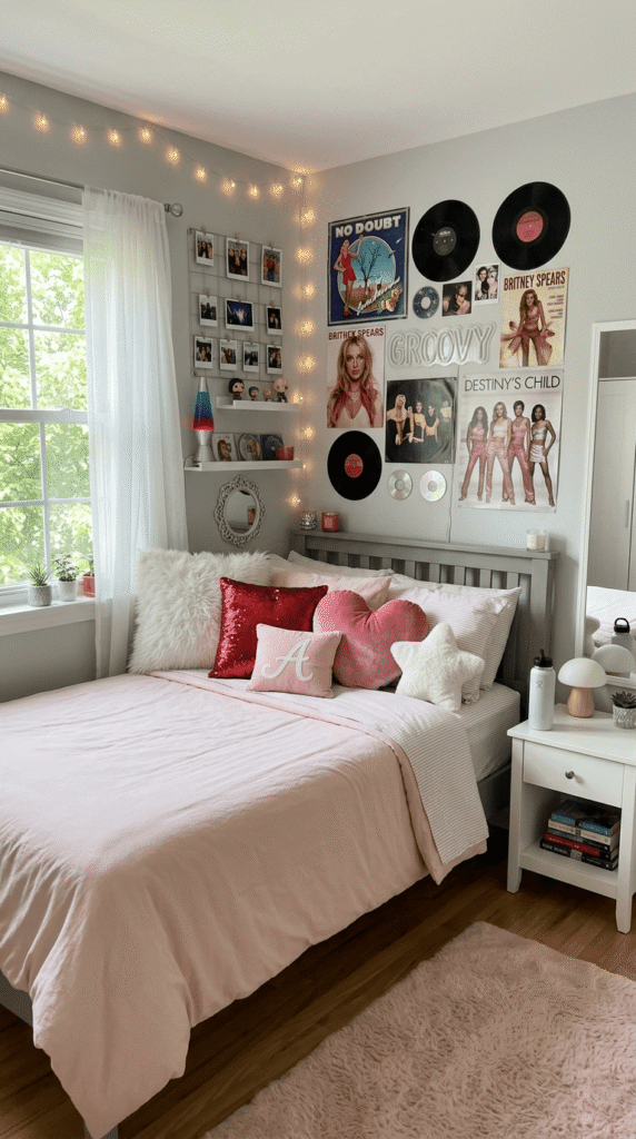 2000s Teen Bedroom , Fluffy Pillows Stacked High