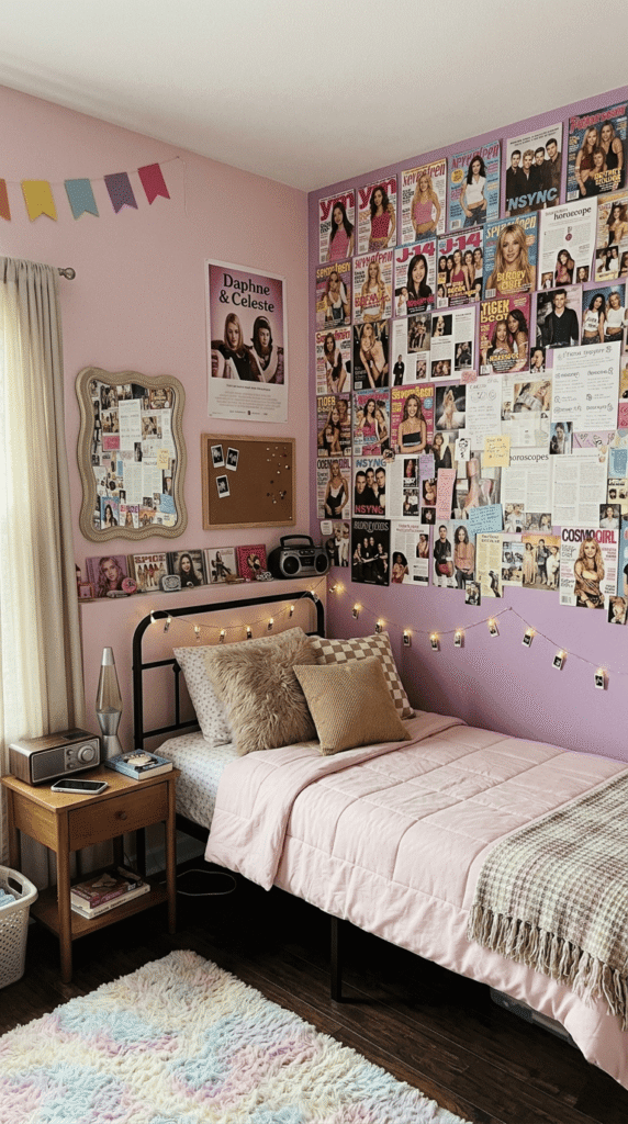 2000s Teen Bedroom , Tween Magazine Wall Collage