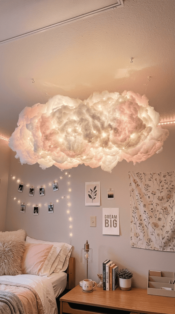 DIY Dorm Decor , DIY Cloud Ceiling Lights